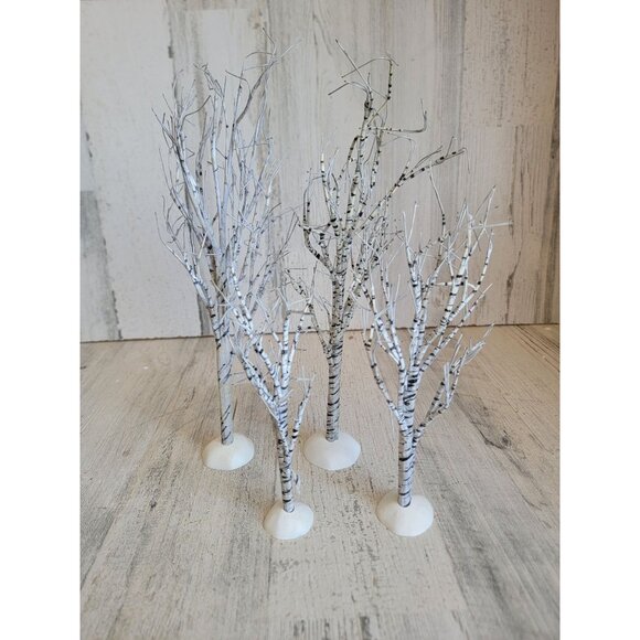 Dept 56 white bare branch Winter tree Village accessory xmas set - Picture 1 of 8
